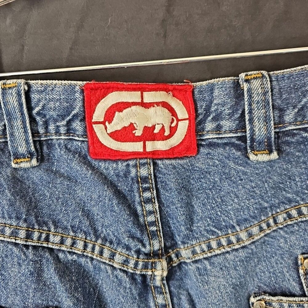 Ecko Unltd Vintage Baggy Jean Shorts Size 40 - Picture 6 of 8